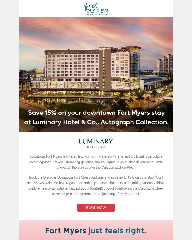 Screenshot of email sent to a Fort Myers Newsletter subscriber