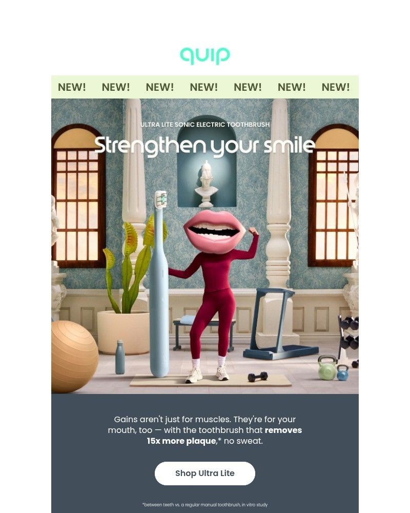 Screenshot of email sent to a Quip Newsletter subscriber