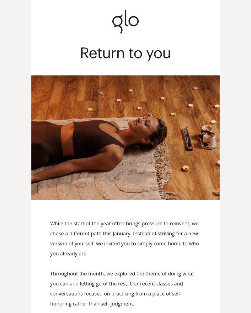 Screenshot of email sent to a Glo Registered user