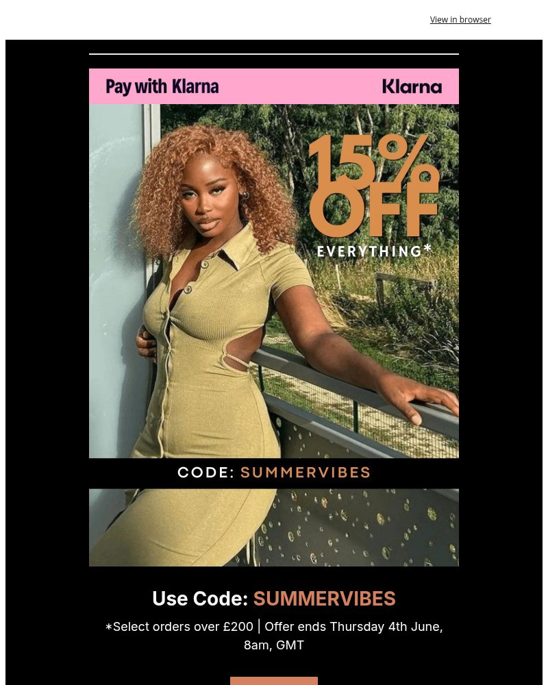 Screenshot of email sent to a London Virgin Hair Newsletter subscriber