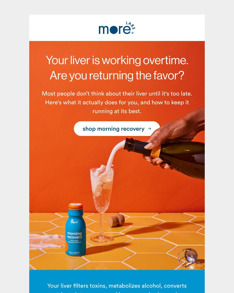 Screenshot of email sent to a Morning Recovery Newsletter subscriber