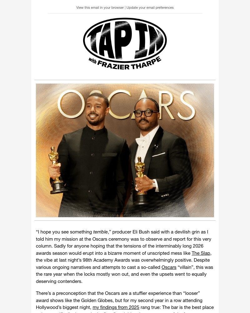 Screenshot of email sent to a GQ Newsletter subscriber