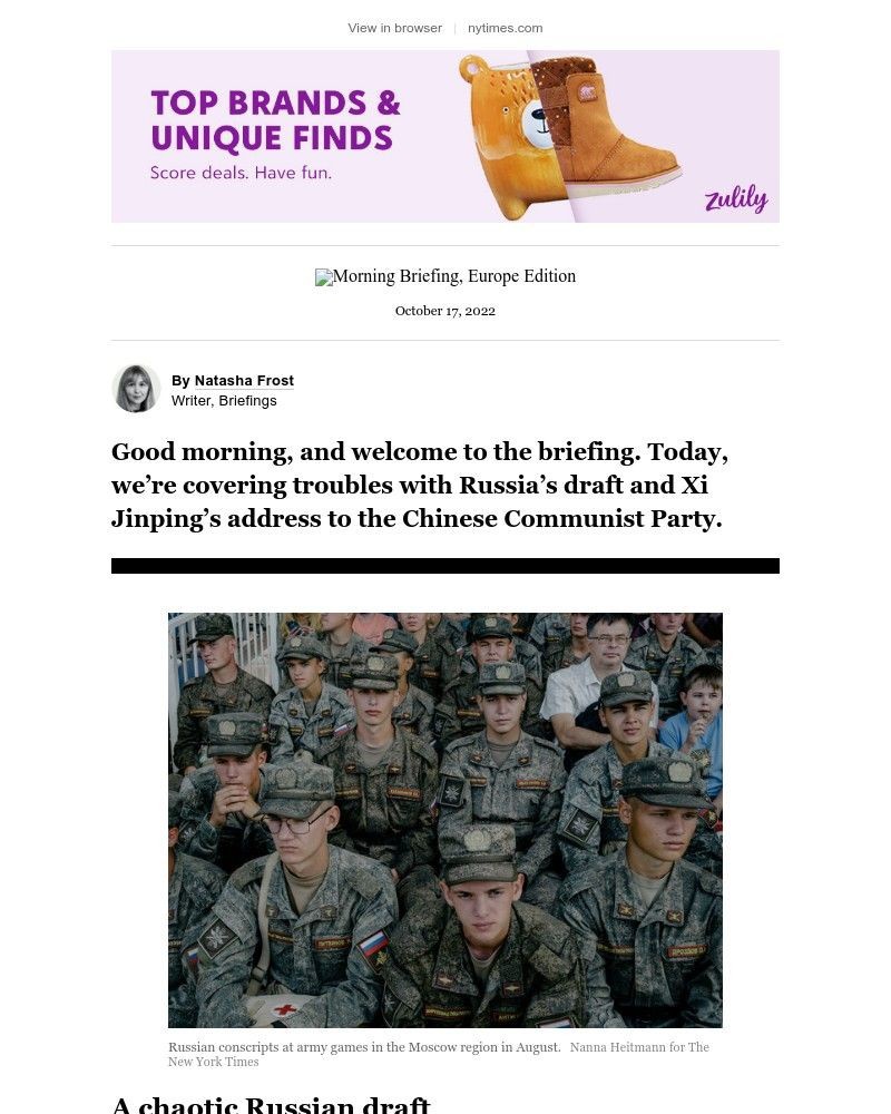 Screenshot of email with subject /media/emails/your-monday-briefing-russias-chaotic-draft-a8fbcf-cropped-3569cf8f.jpg