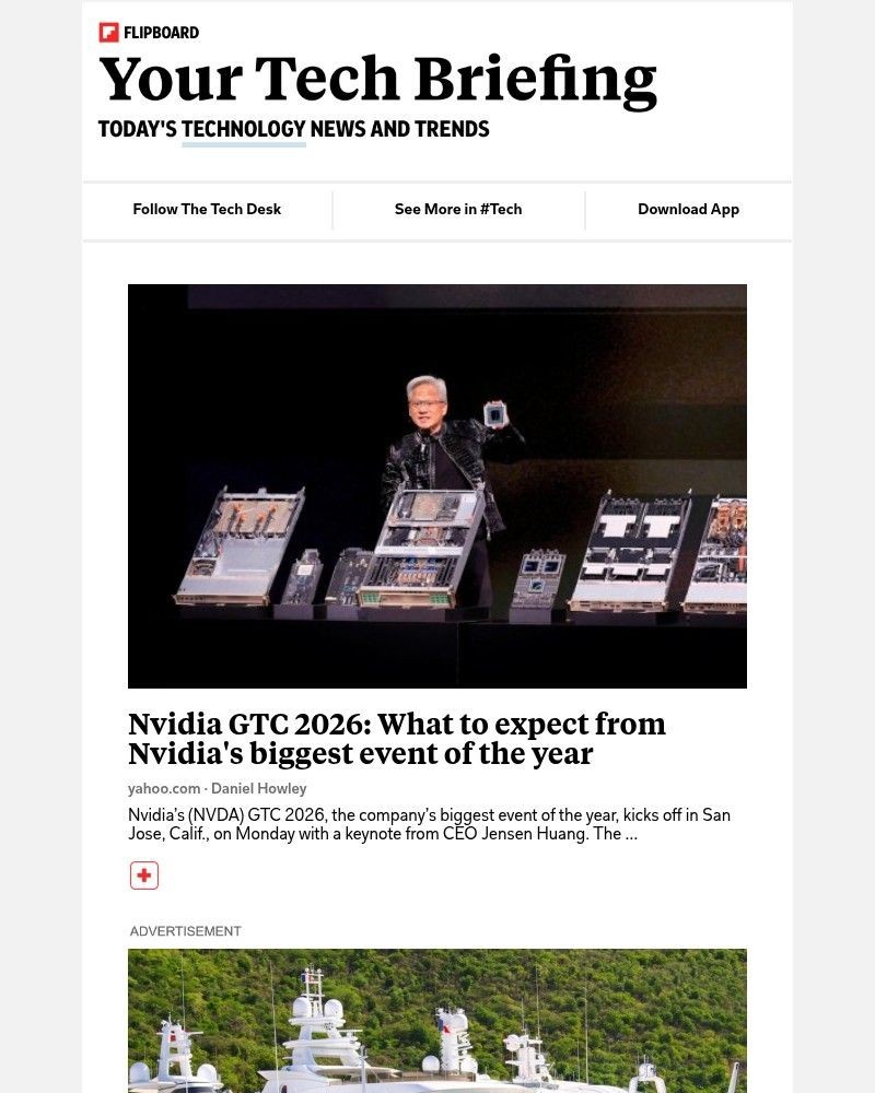 Screenshot of email sent to a Flipboard Registered user