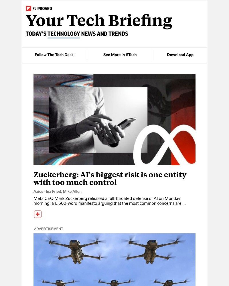Screenshot of email sent to a Flipboard Registered user