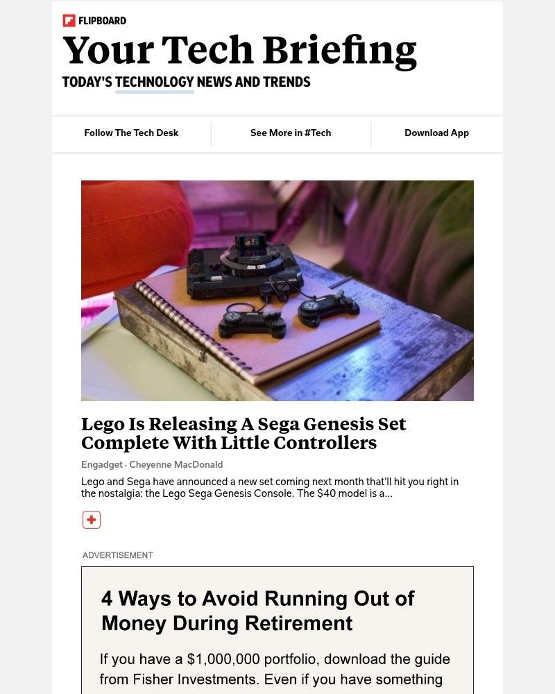 Screenshot of email sent to a Flipboard Registered user