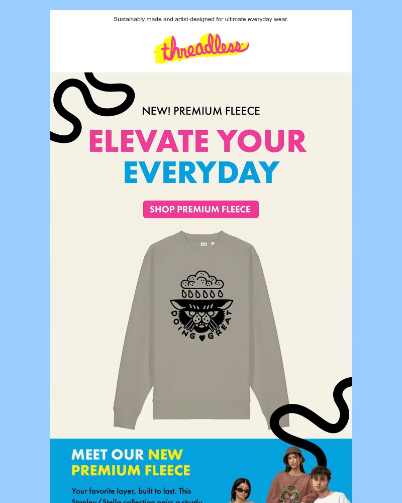 Screenshot of email sent to a Threadless Newsletter subscriber
