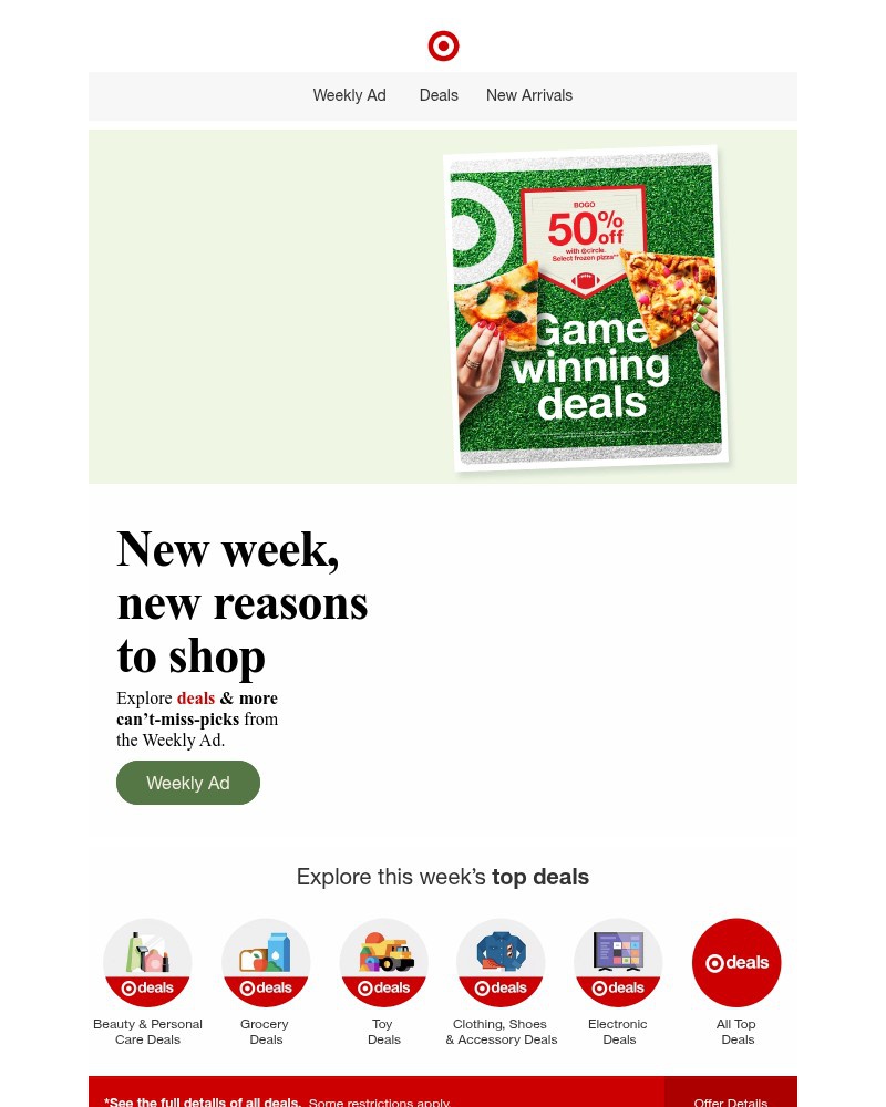 Screenshot of email sent to a Target Cart abandoner