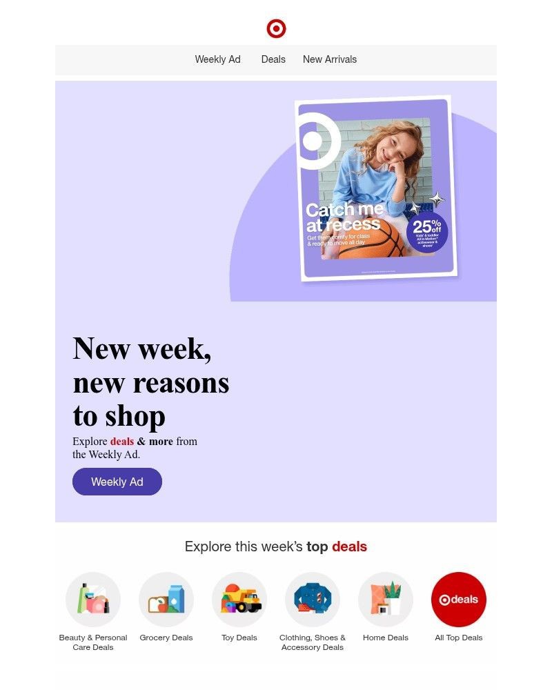 Screenshot of email sent to a Target Cart abandoner