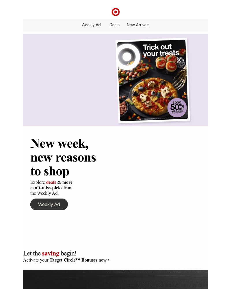 Screenshot of email sent to a Target Cart abandoner