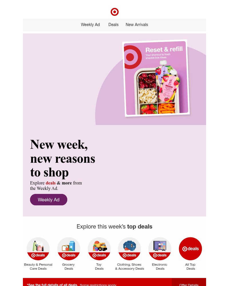 Screenshot of email sent to a Target Cart abandoner