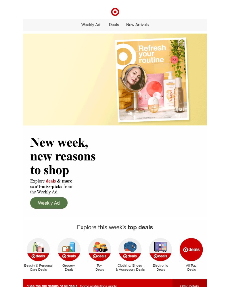 Screenshot of email sent to a Target Cart abandoner