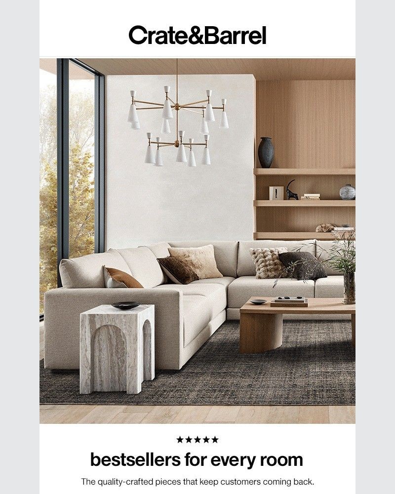 Screenshot of email sent to a Crate & Barrel Newsletter subscriber