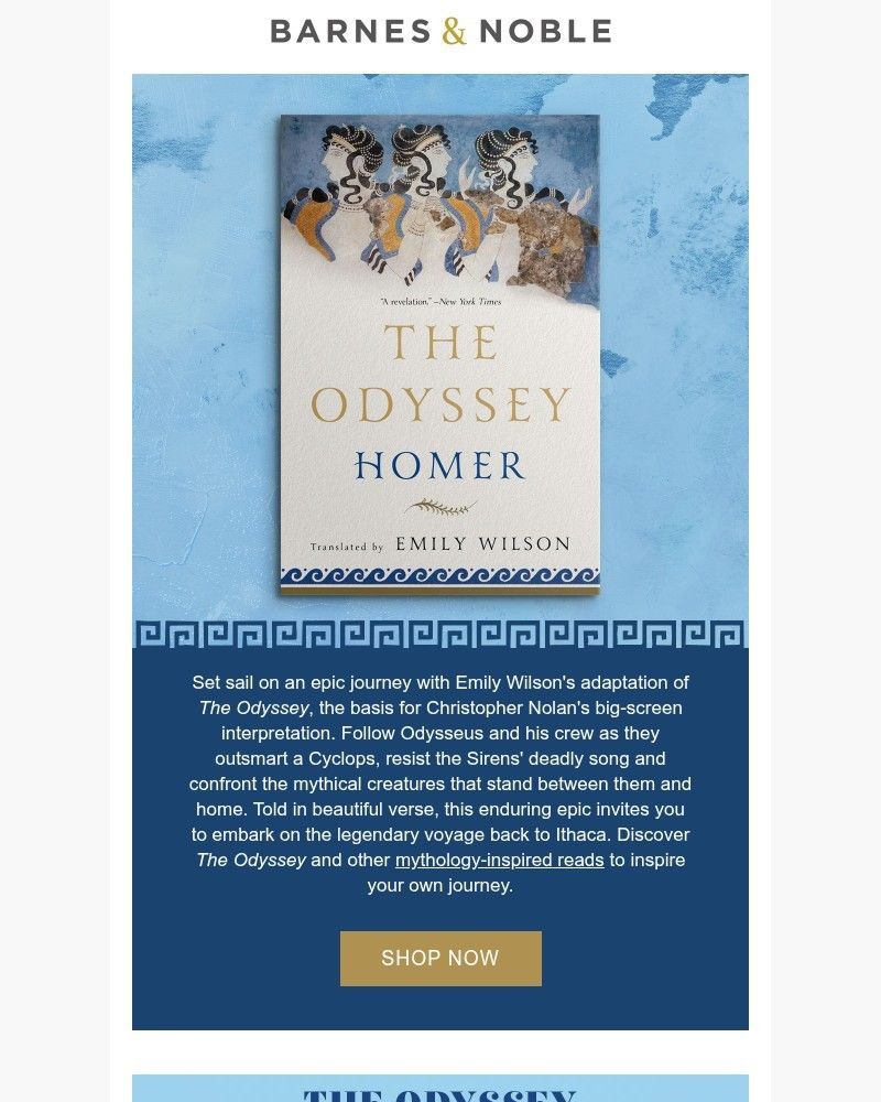 Screenshot of email sent to a Barnes and Noble Newsletter subscriber