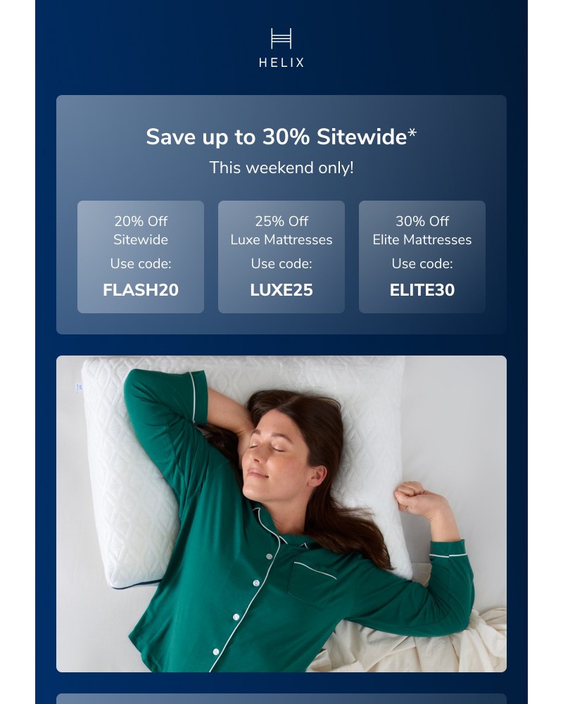 Screenshot of email sent to a Helix Newsletter subscriber