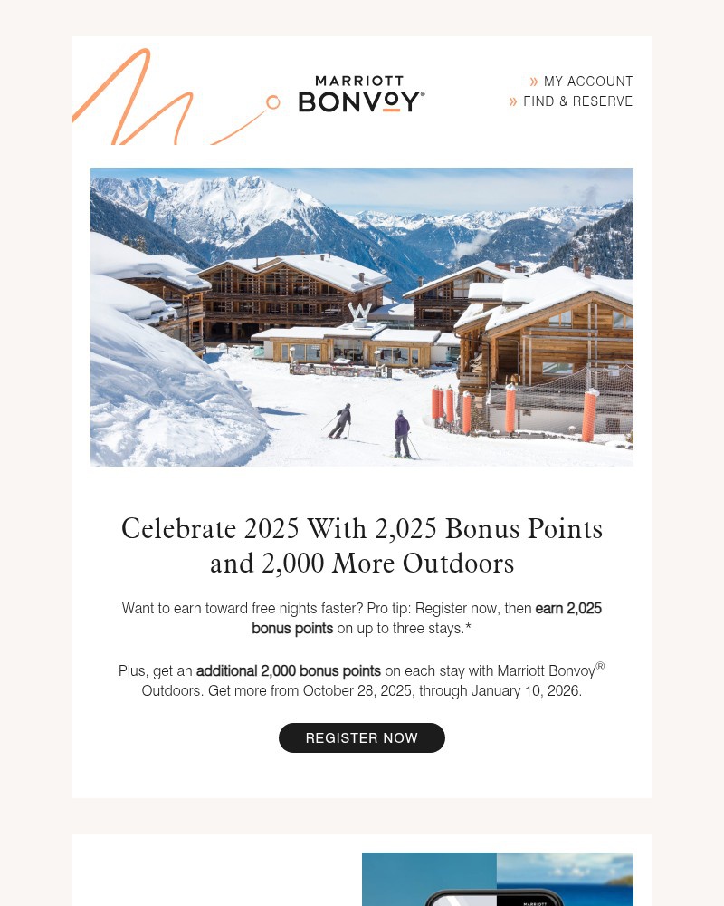 Screenshot of email sent to a Marriott Registered user