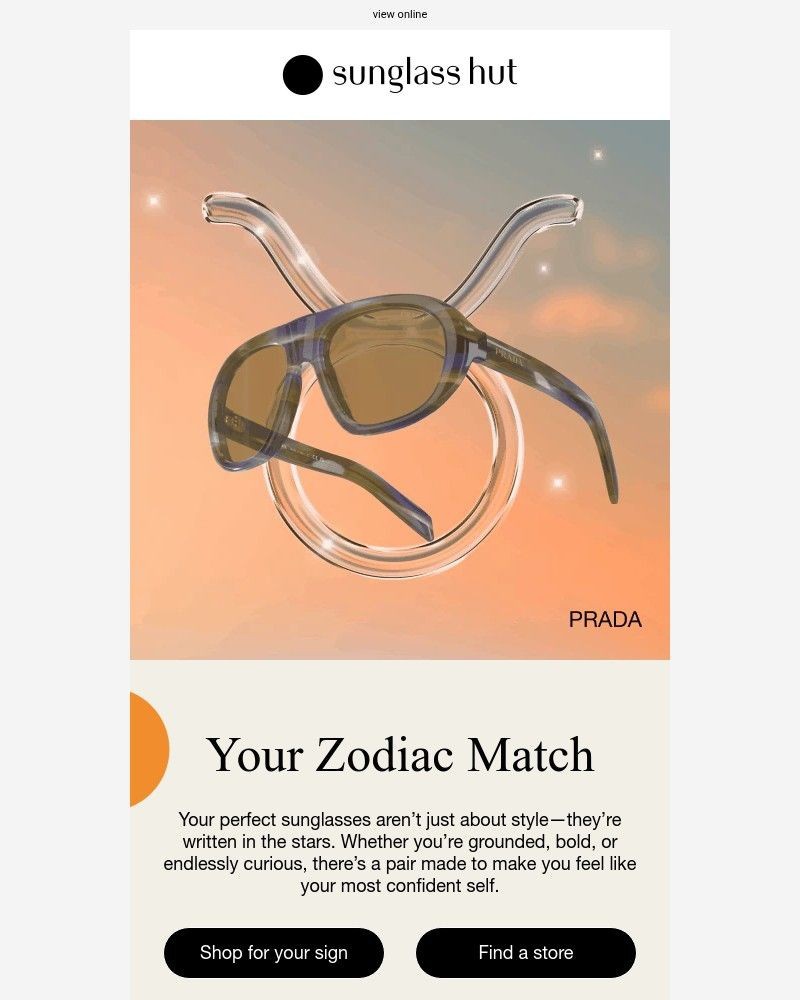 Screenshot of email sent to a Sunglass Hut Newsletter subscriber