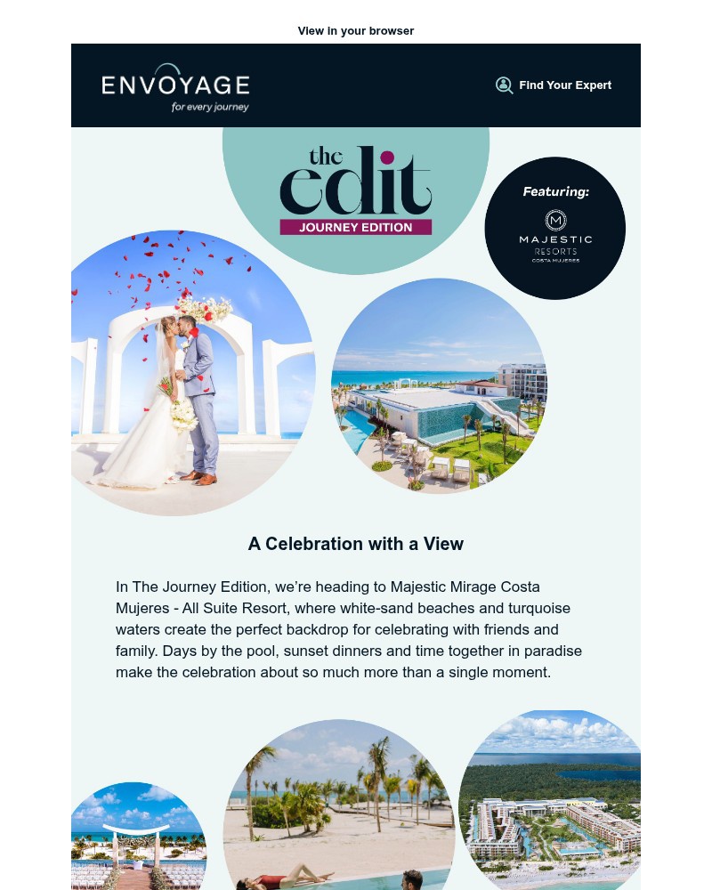 Screenshot of email sent to a Envoyage Newsletter subscriber