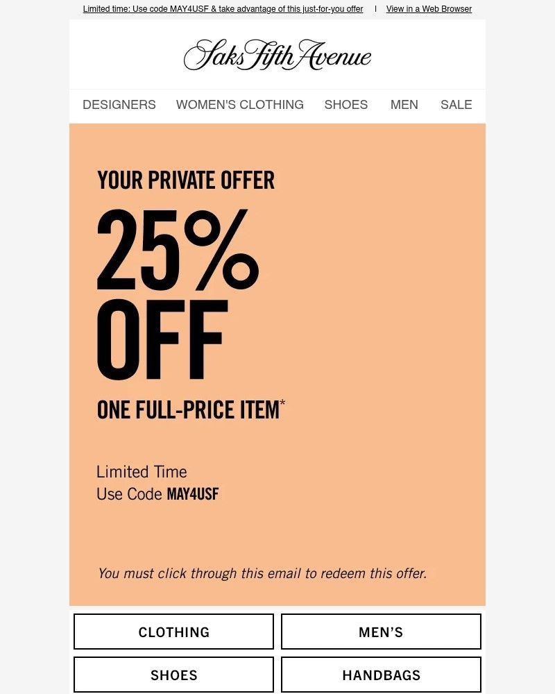 Screenshot of email with subject /media/emails/your-private-offer-25-off-one-item-ad7a4a-cropped-e49cc0ea.jpg