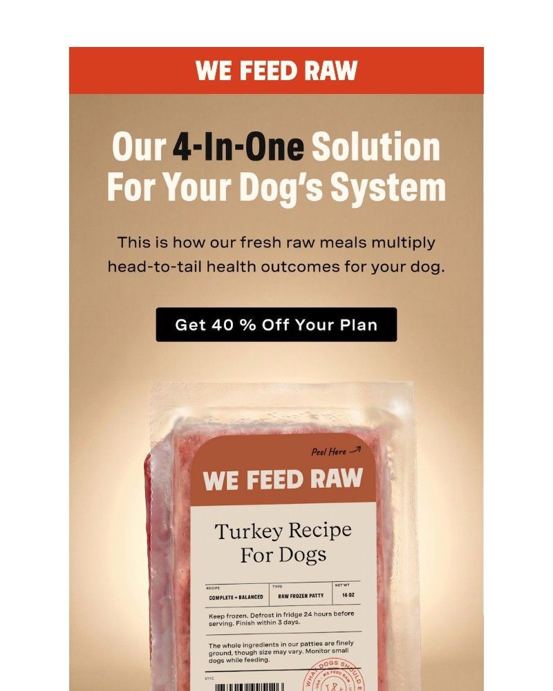 Screenshot of email sent to a We Feed Raw Newsletter subscriber