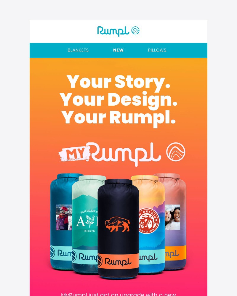 Screenshot of email sent to a Rumpl Newsletter subscriber