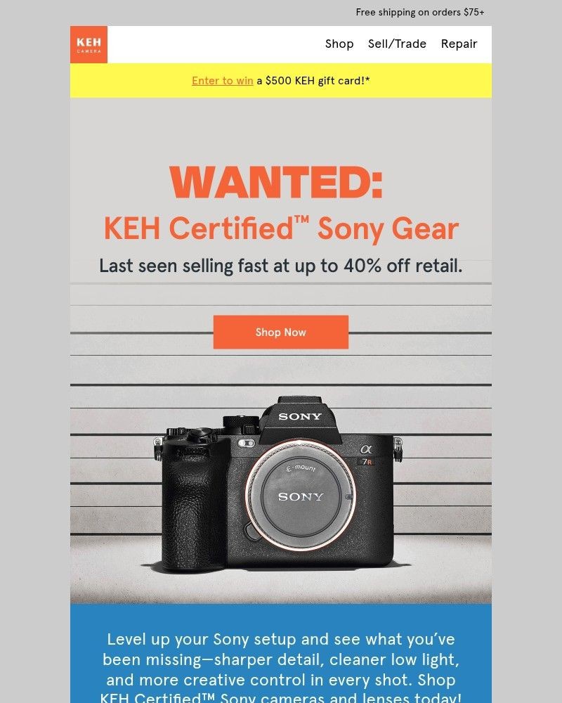 Screenshot of email with subject /media/emails/your-sony-camera-search-is-over-1e44bf-cropped-e8a0369c.jpg