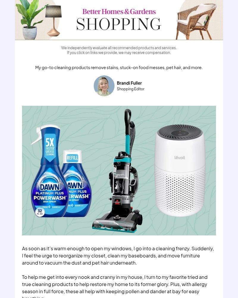 Screenshot of email sent to a Better Homes and Gardens Newsletter subscriber