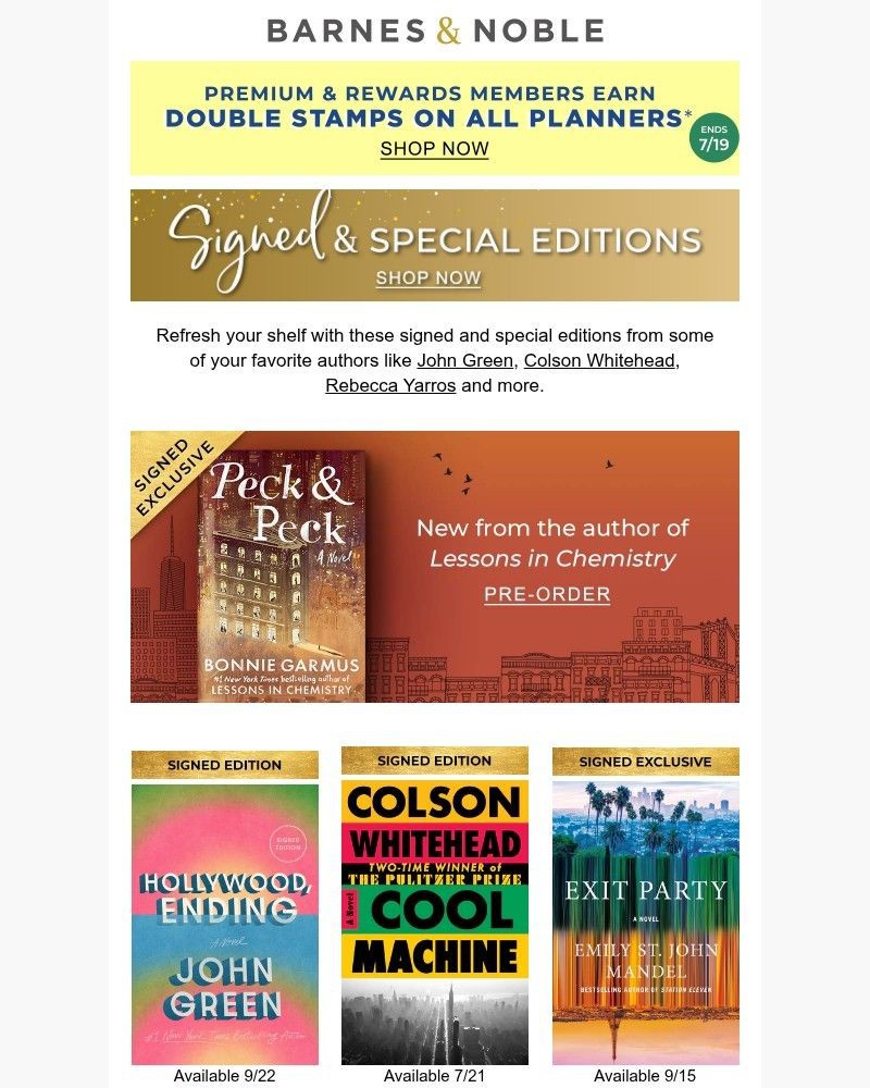 Screenshot of email sent to a Barnes and Noble Newsletter subscriber