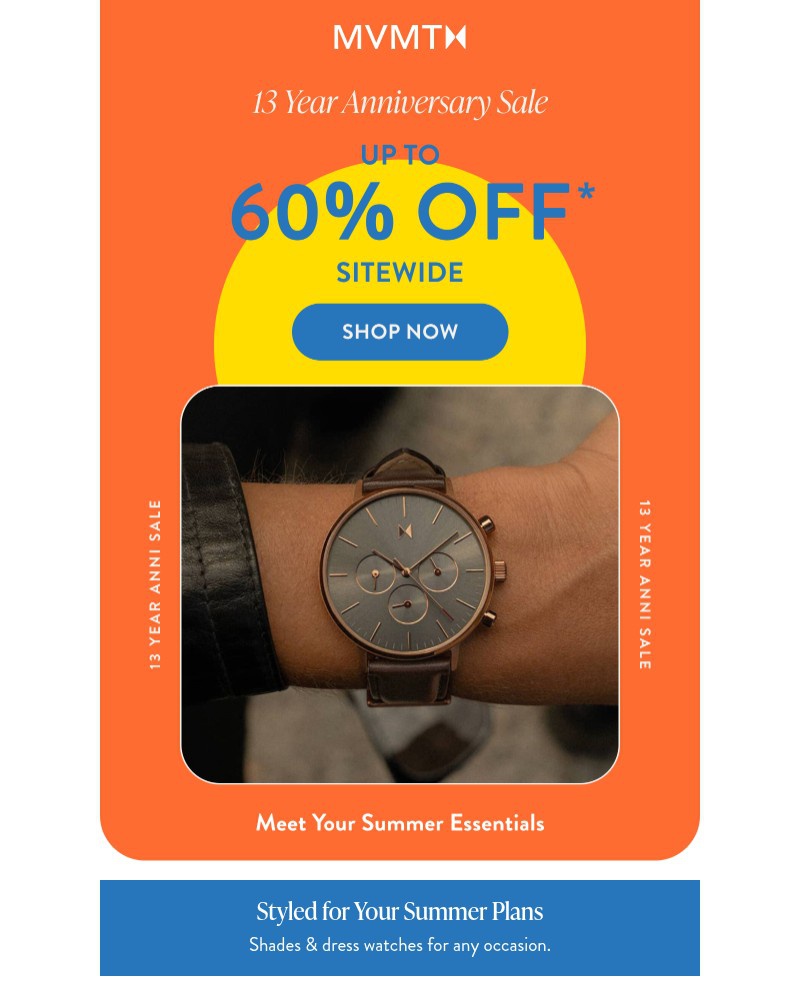 Screenshot of email sent to a MVMT Newsletter subscriber