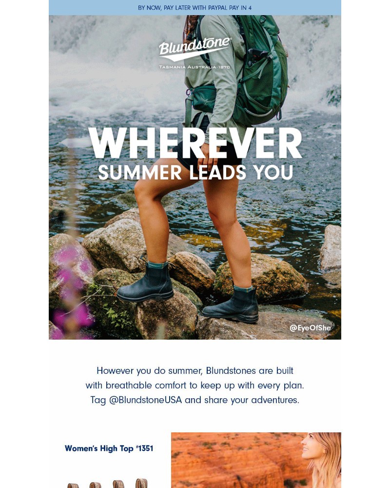 Screenshot of email sent to a Blundstone Newsletter subscriber