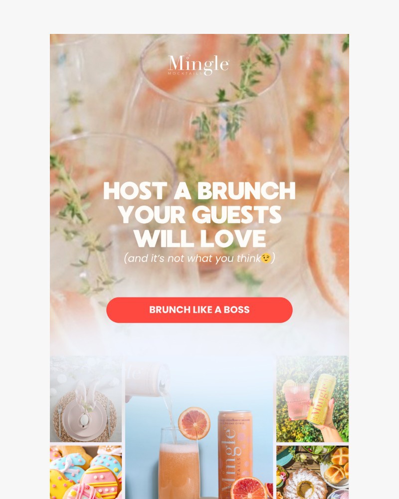 Screenshot of email sent to a Mingle Mocktails Newsletter subscriber