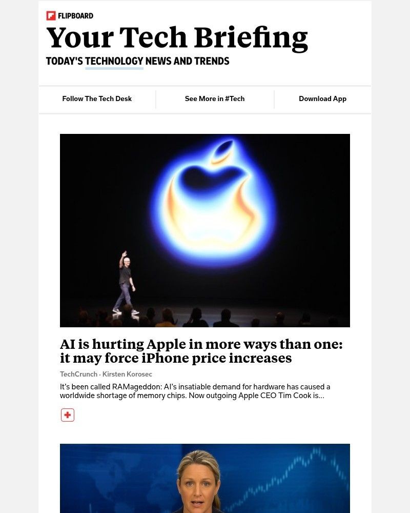 Screenshot of email sent to a Flipboard Registered user