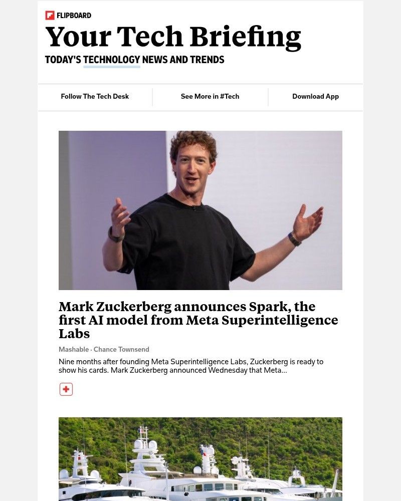 Screenshot of email sent to a Flipboard Registered user