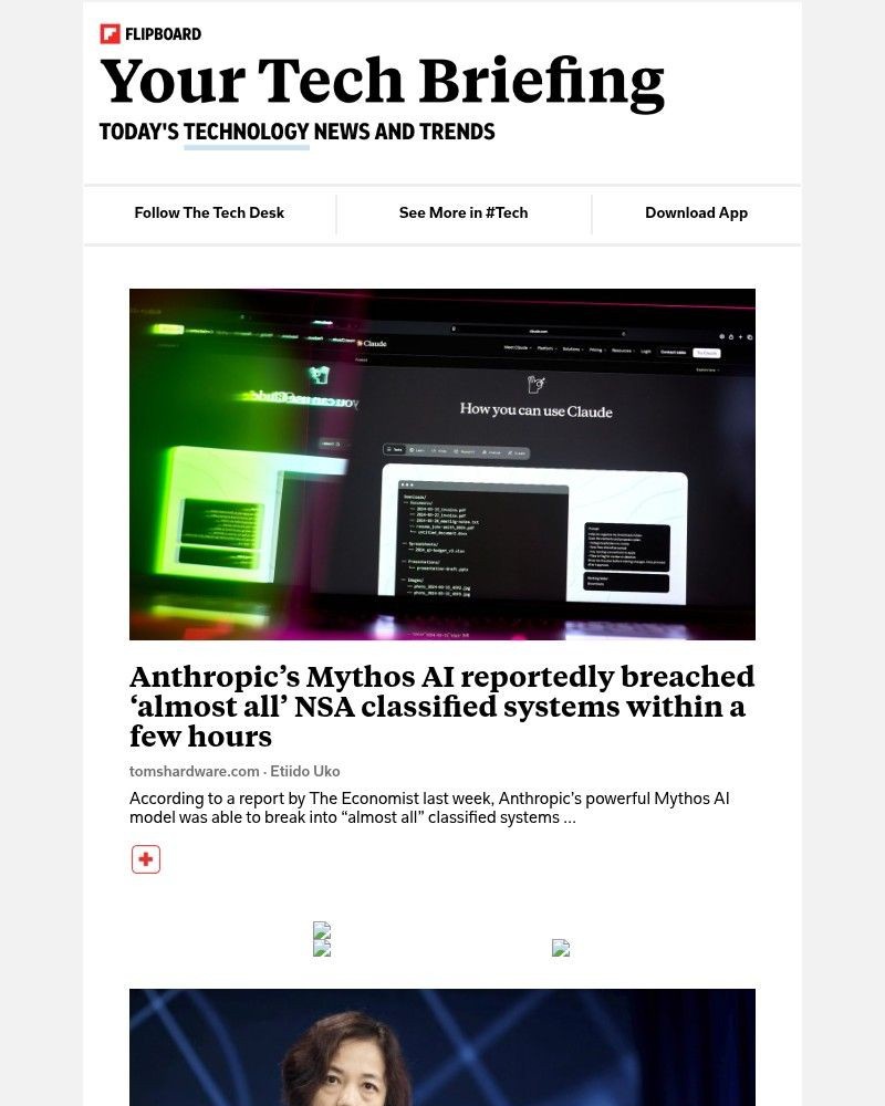 Screenshot of email sent to a Flipboard Registered user