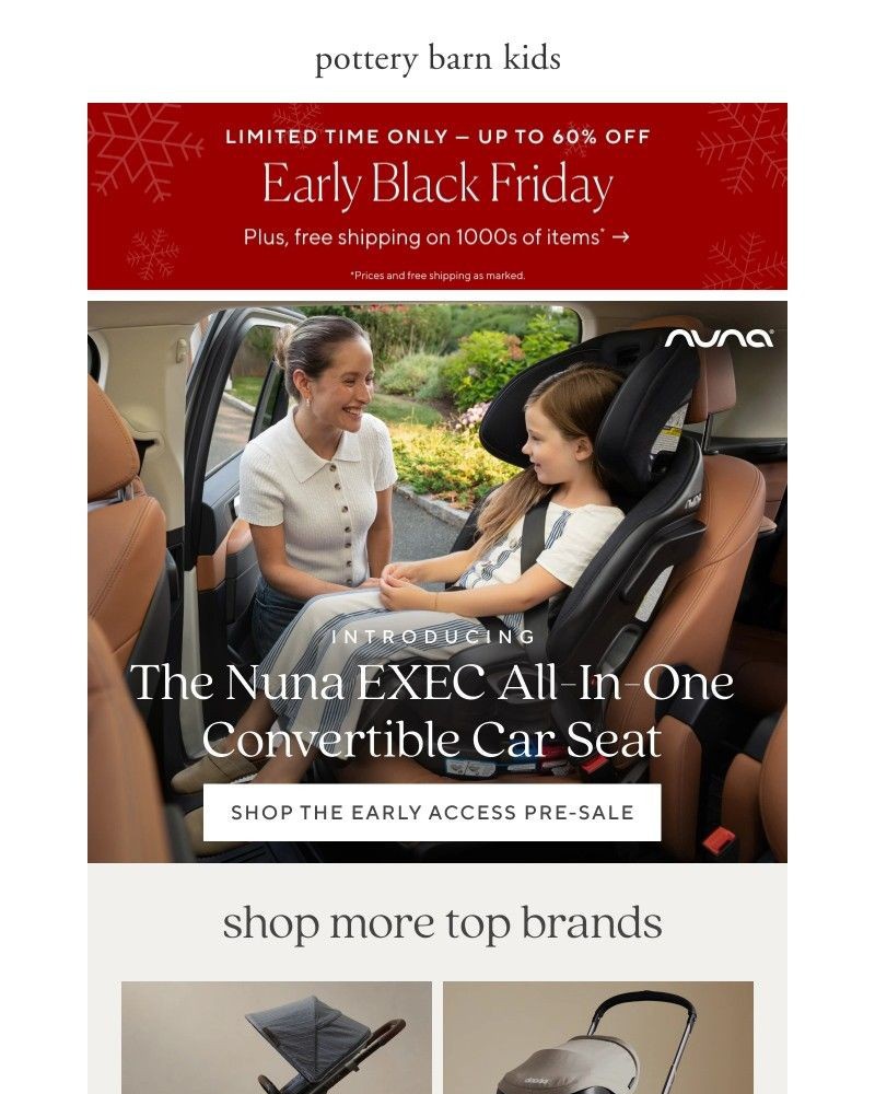 Screenshot of email sent to a Pottery Barn Newsletter subscriber