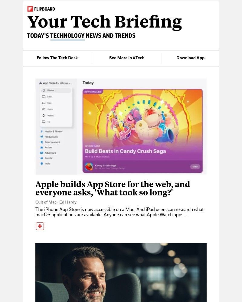 Screenshot of email sent to a Flipboard Registered user