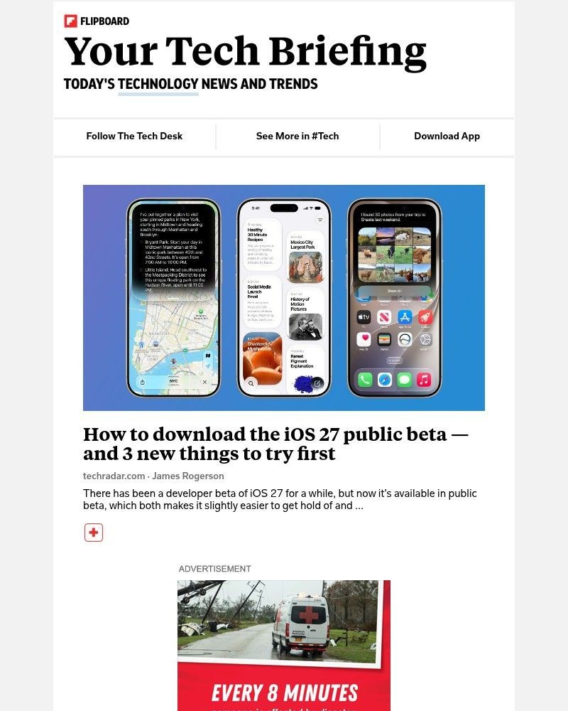 Screenshot of email sent to a Flipboard Registered user