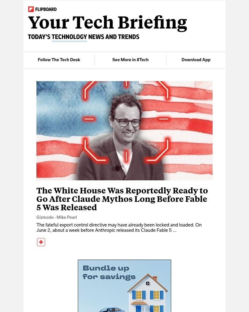 Screenshot of email sent to a Flipboard Registered user