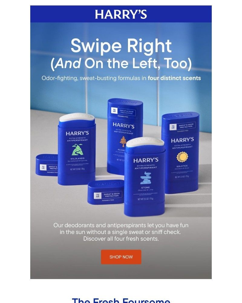 Screenshot of email sent to a Harry's Cart abandoner