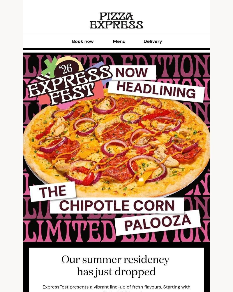 Screenshot of email sent to a Pizza Express Registered user
