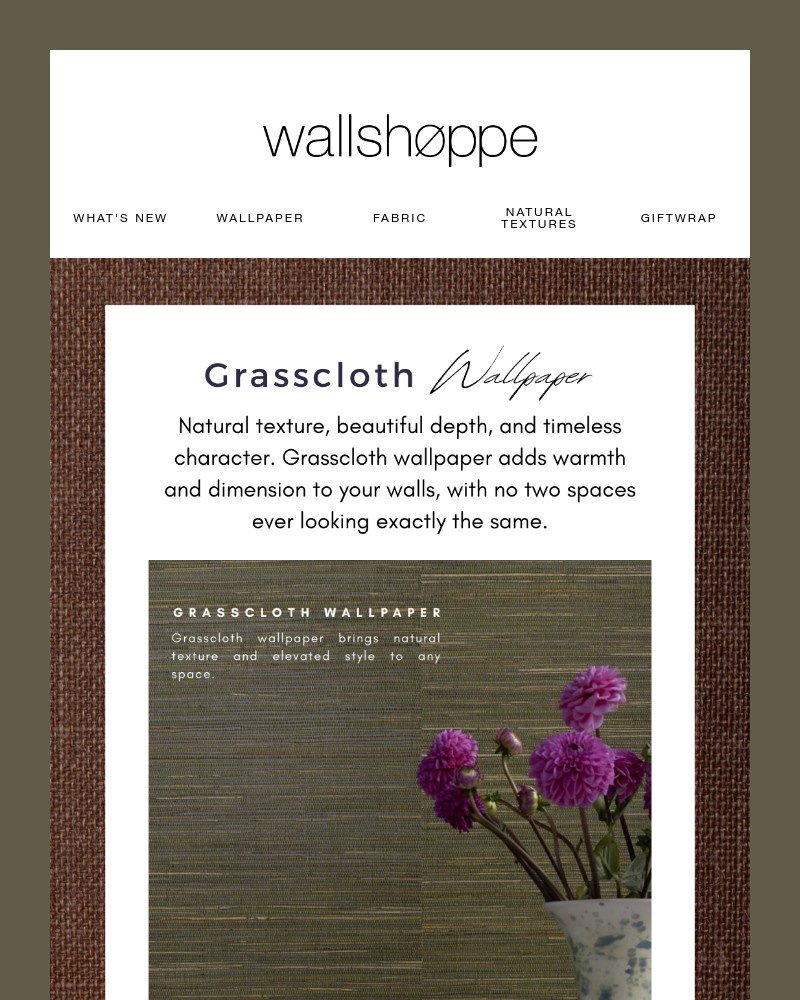 Screenshot of email sent to a Wallshoppe Newsletter subscriber