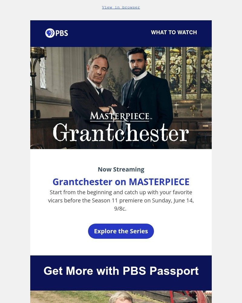 Screenshot of email sent to a PBS Newsletter subscriber