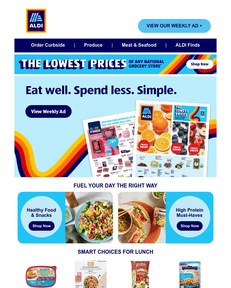 Screenshot of email sent to a Aldi Newsletter subscriber