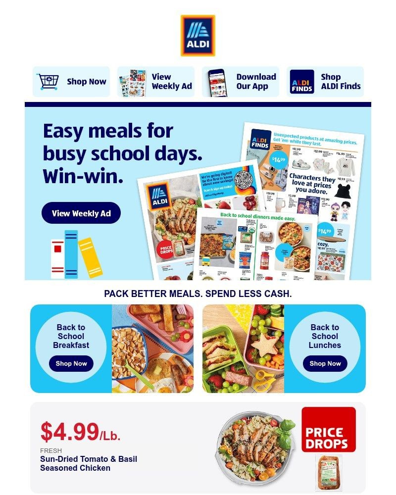 Screenshot of email sent to a Aldi Newsletter subscriber