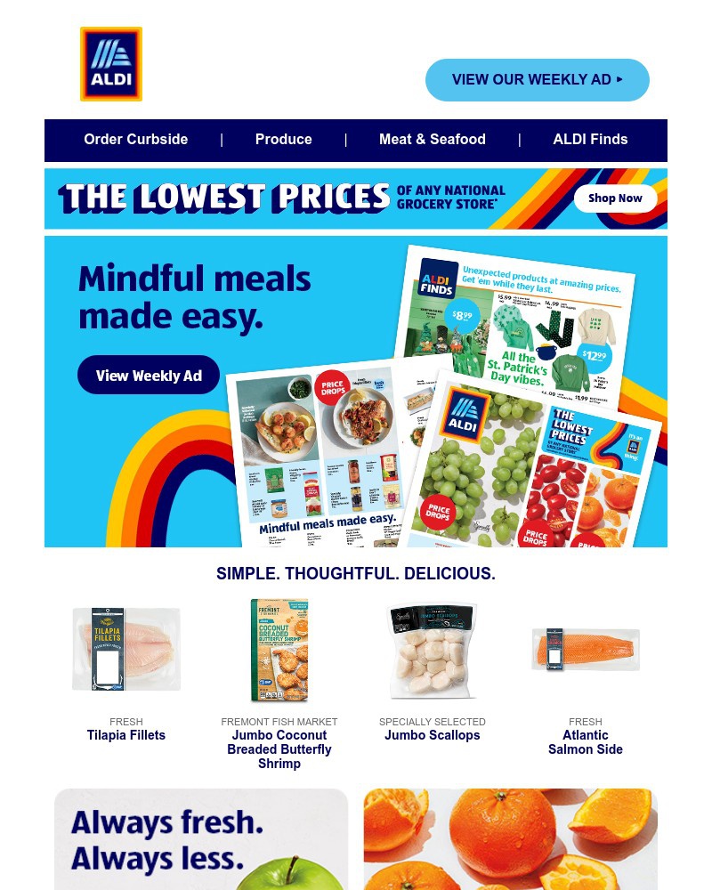 Screenshot of email sent to a Aldi Newsletter subscriber