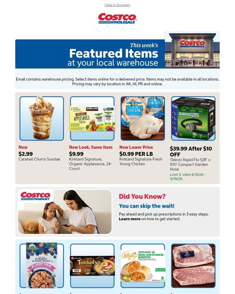 Screenshot of email sent to a Costco Newsletter subscriber