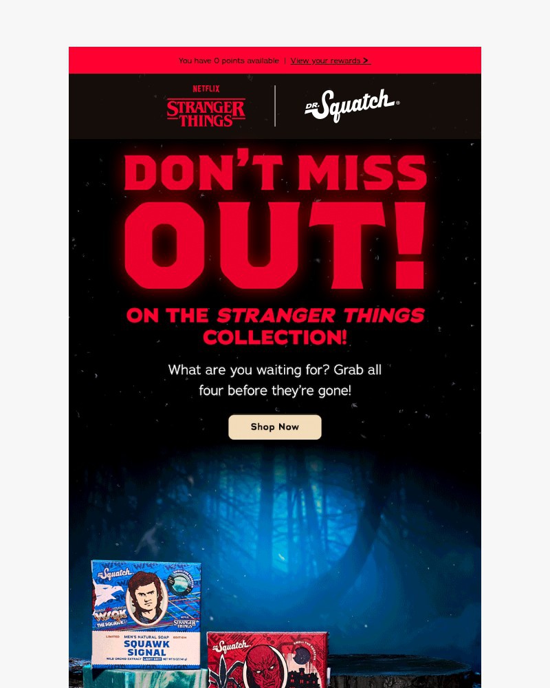 Screenshot of email sent to a Dr. Squatch Newsletter subscriber