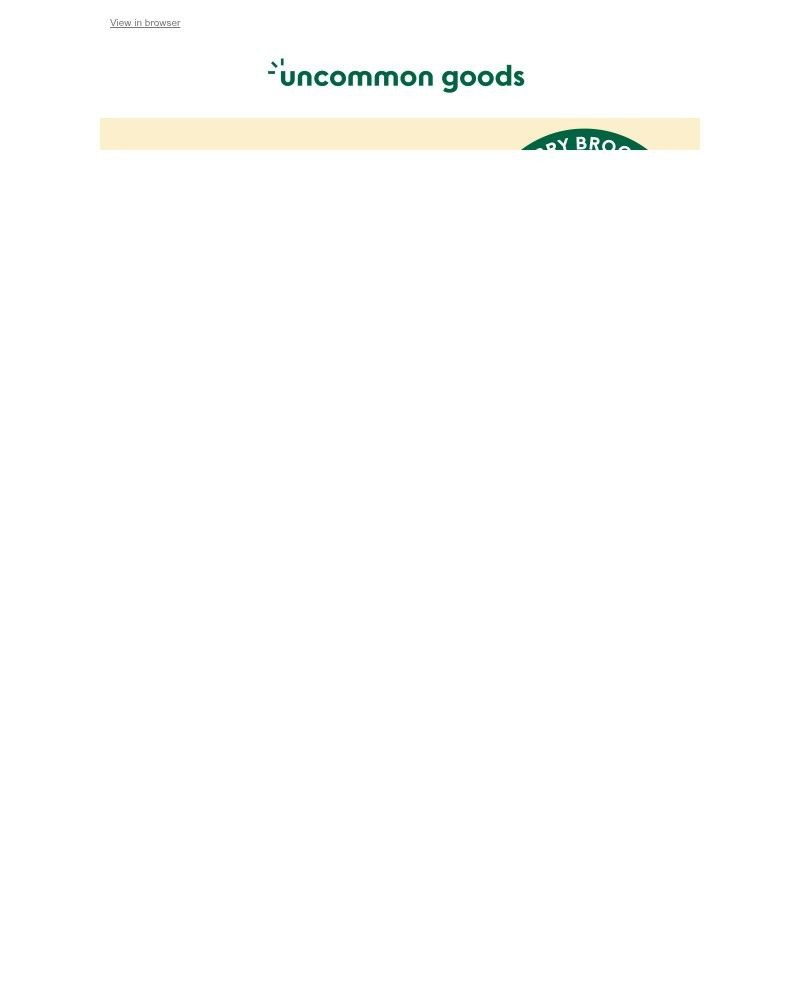 Screenshot of email sent to a UncommonGoods Newsletter subscriber