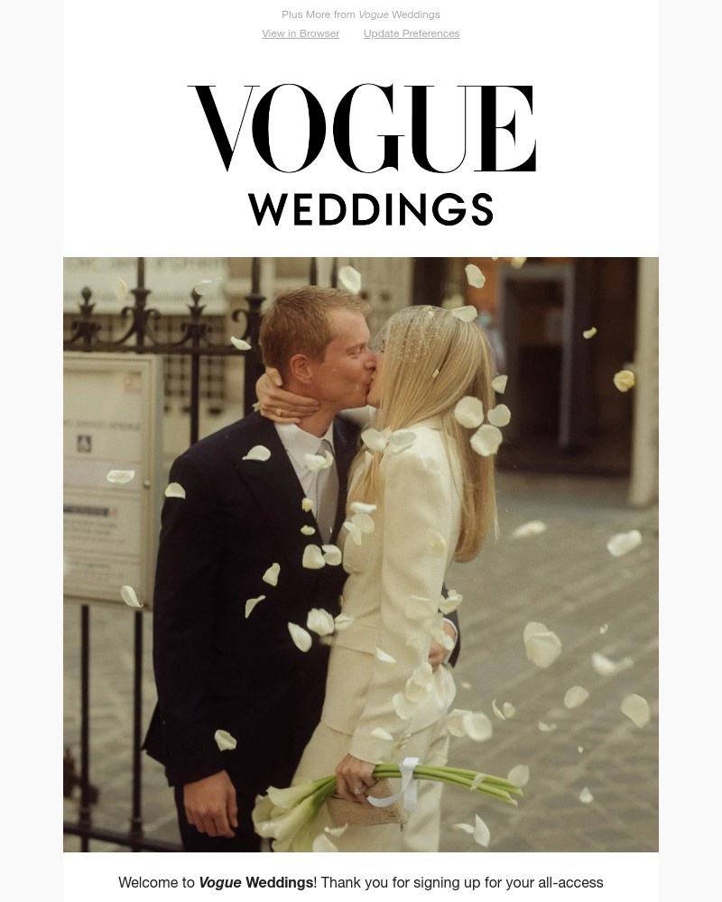 Screenshot of email sent to a Vogue Newsletter subscriber