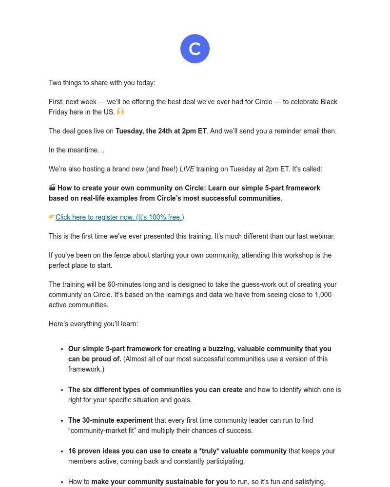 Screenshot of email with subject /media/emails/youre-invited-circles-black-friday-deal-and-a-brand-new-training-5a44a4-cropped-33ace415.jpg